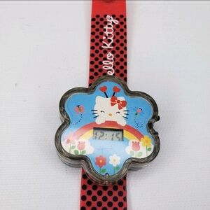 Working!! 2008 McDonalds Hello Kitty Sanrio #5 Red Flower Watch Happy Meal Toy